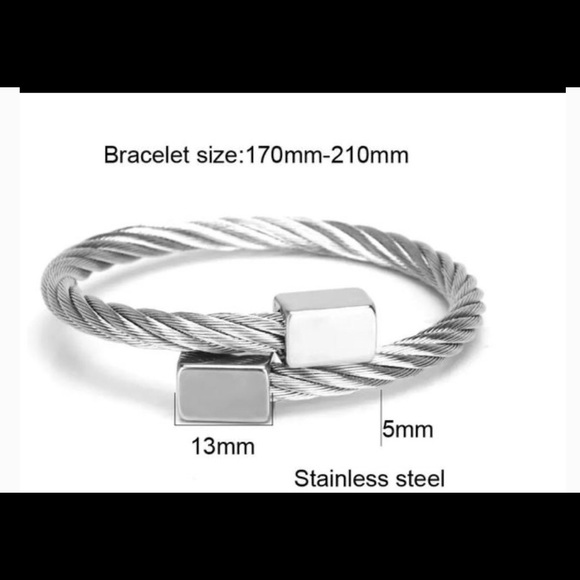 Stainless steel Titanium Adjustable cuff Bracelet - Picture 2 of 4